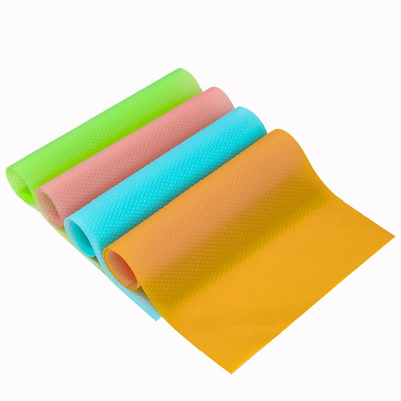 4PCS Silicone Refrigerator Waterproof Pad Can Non-toxic Non-slip Deodorant Washable Reusable Fridge Mats Cabinet Table Mat