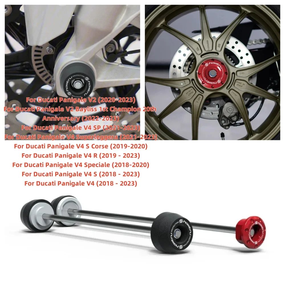 

For Ducati Panigale V2 V4 V4S V4SP V4R 2018-2023 Moto Rear Front Axle Fork Crash Slider Motorcycle Wheel Protector
