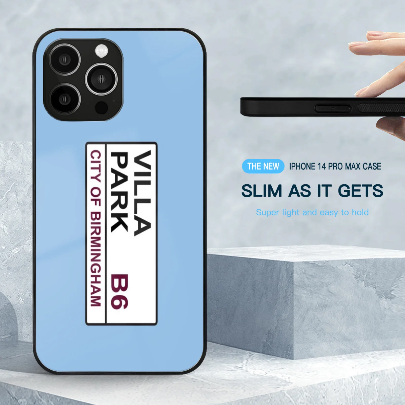 Aston Football Team Villa Park Road Street Sign Glass Case For Apple Iphone 15 14 13 Pro 12 11 7 8 Plus Xr X Xs Max Tempered