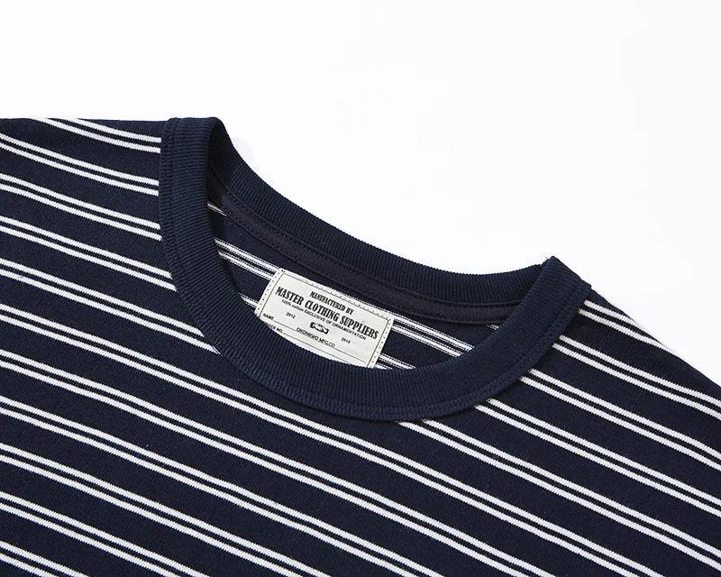 Kapital Vintage Men's Cotton Heavy Duty Striped Long Sleeved T-shirt Sea Soul Shirt Amikaji T