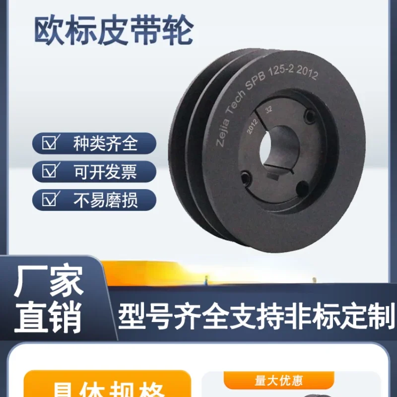 

European standard pulley SPB125-02-2012 motor V-shaped double groove cast iron belt plate with cone sleeve