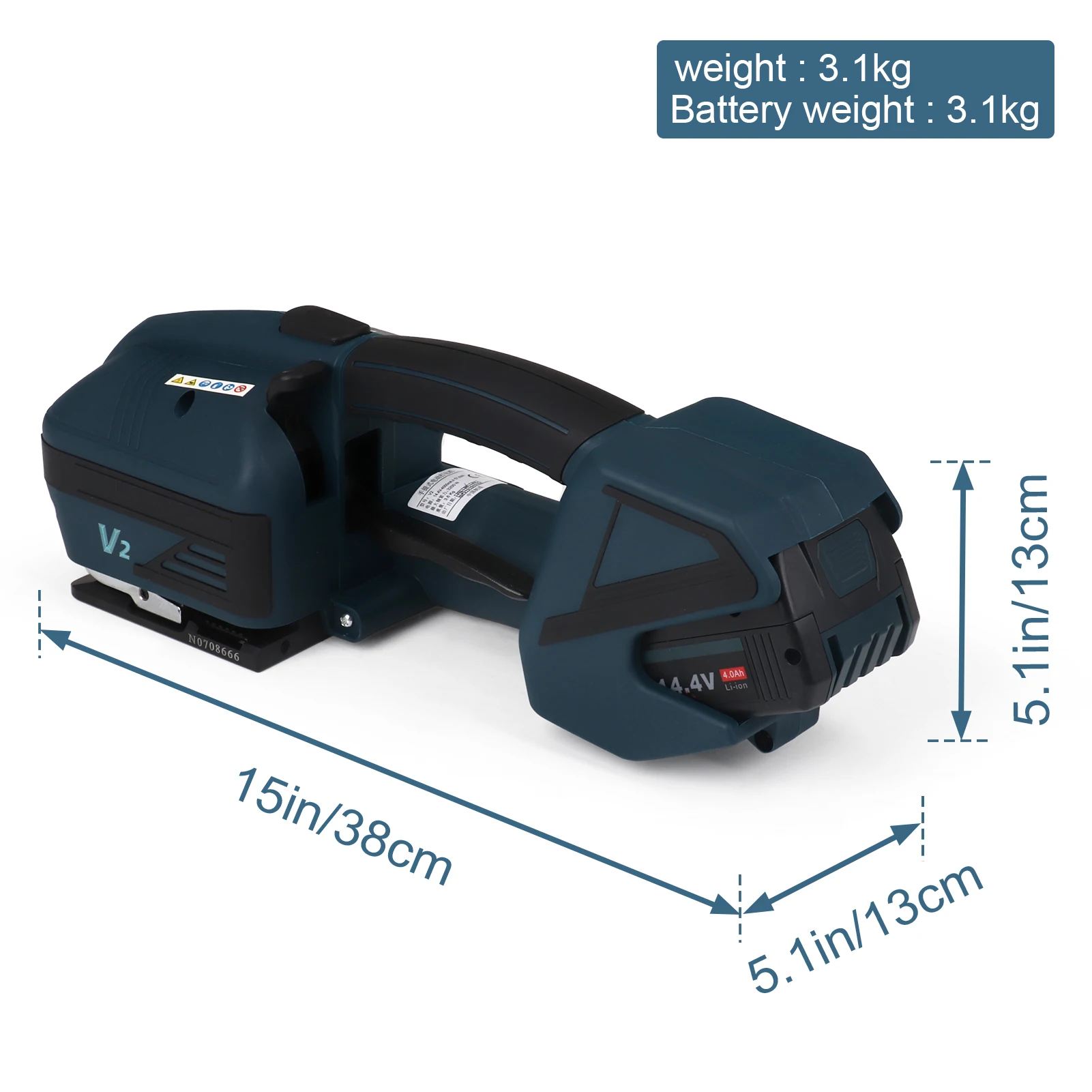 Nouveau V2 Machine de cerclage électrique machine d'emballage pour 13-16mm PET/PP sangle outil d'emballage Portable presse à cha