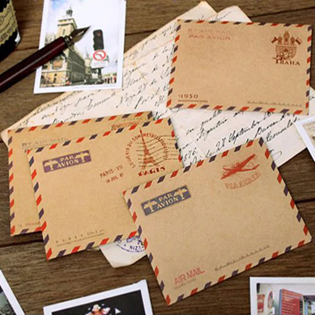 

10Pcs Retro Envelope Kraft Paper Small Storage Envelopes for Mailing Document Cards Invitations Retro Envelope