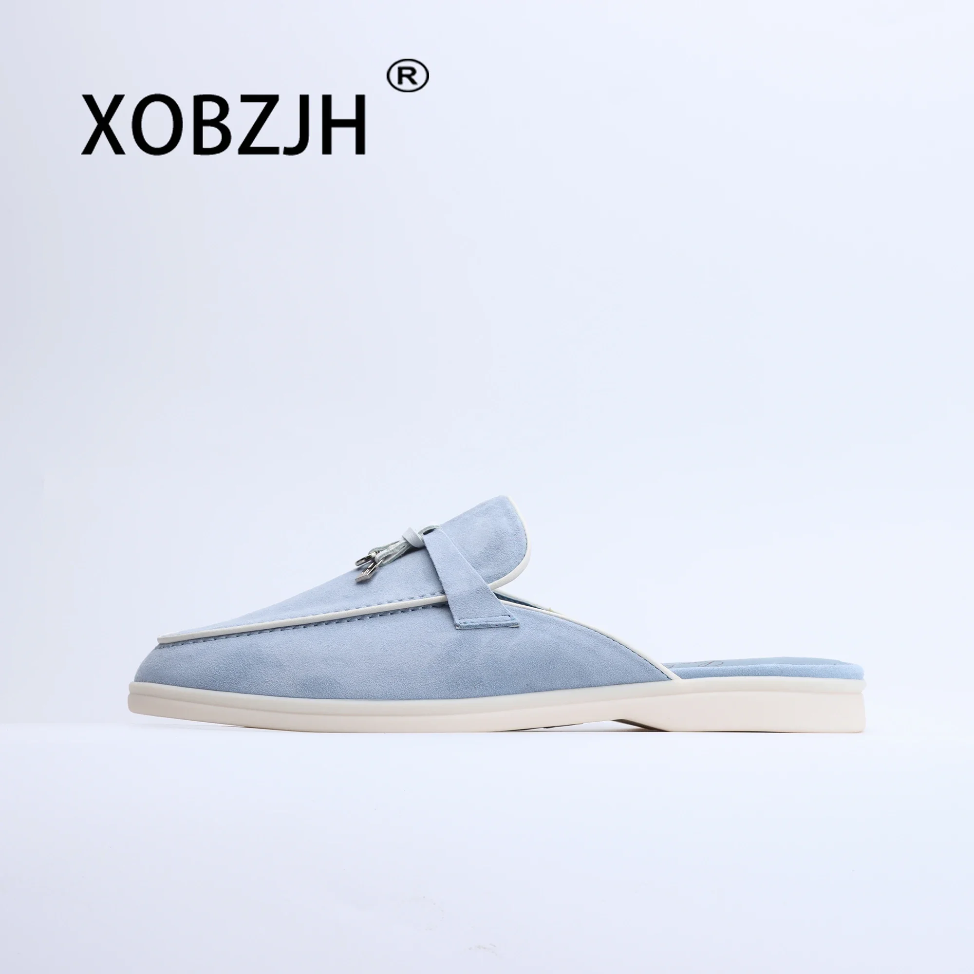 No Logo-Luxury Designer Tassel Suede Leather Loafers for Women 2025 Slip On Slippers Flat Shoes Work Walking Shoes High Quality