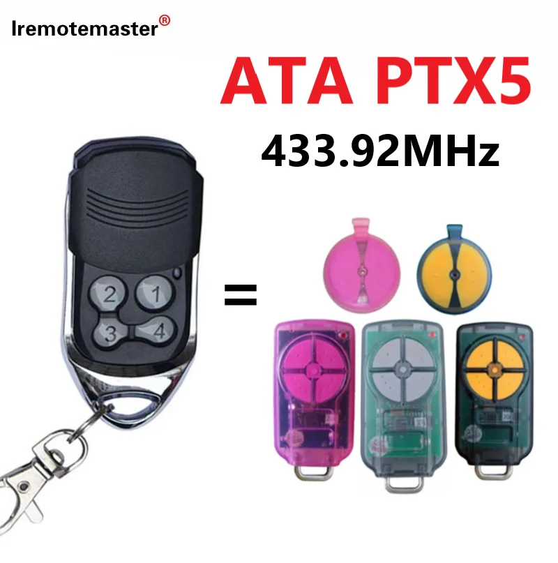 For ATA PTX5 PTX-5 Triocode GDO Garage Door Remote Control 433.92MHz Rolling Code Garage Door Opener Gate Transmiitter