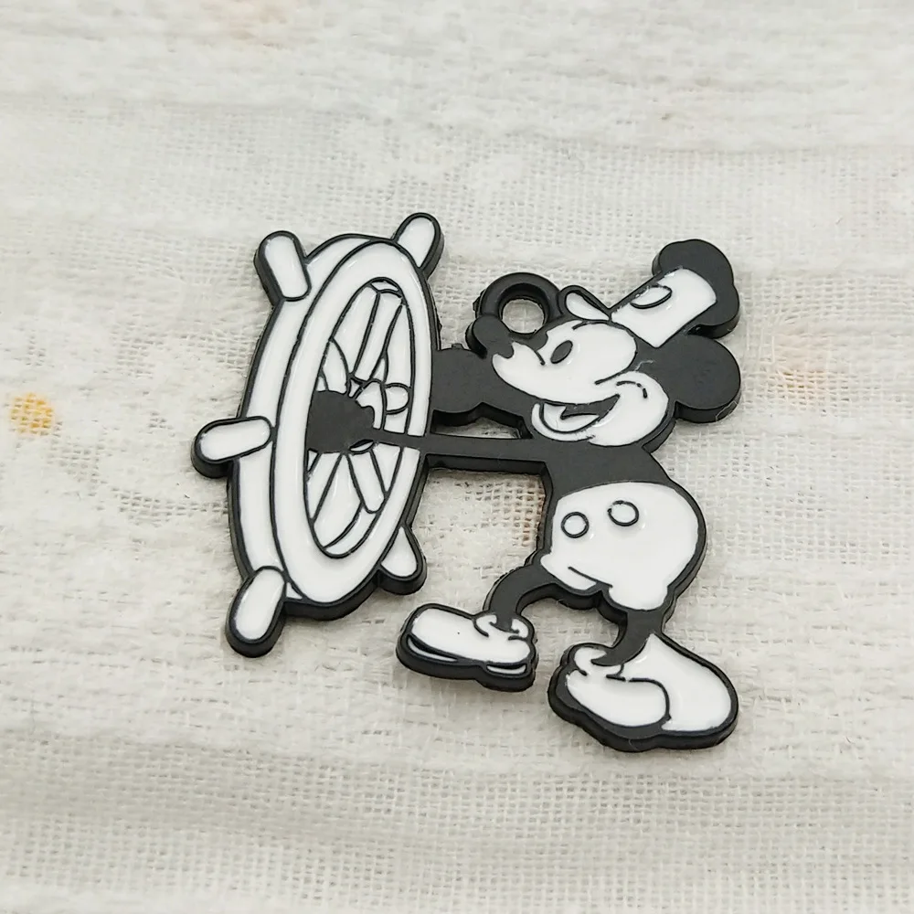 10pcs classical Mickey mouse Earrings Pendant metal charm Necklace Keychain DIY Handmade material