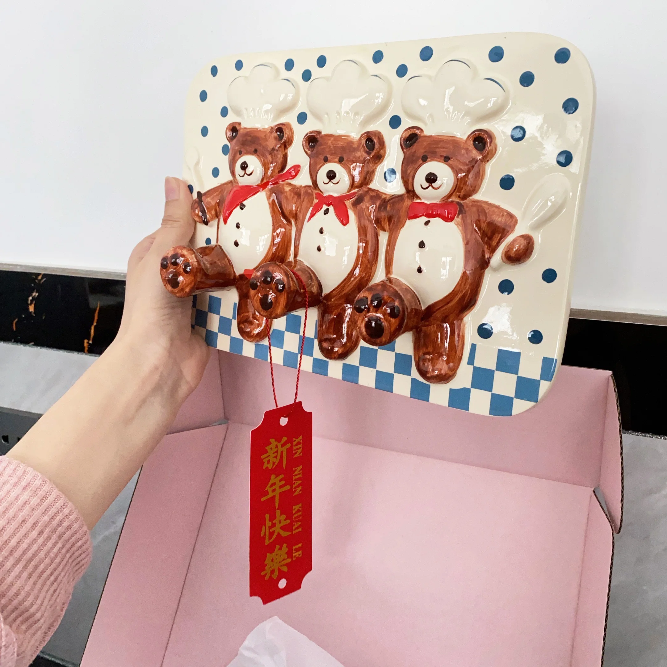 

Creative Cute Cartoon Chef Bear Clothes Hook Kitchen Hanging Storage Rack Towel Hanger Home Decoration Resin Ornament ﻿