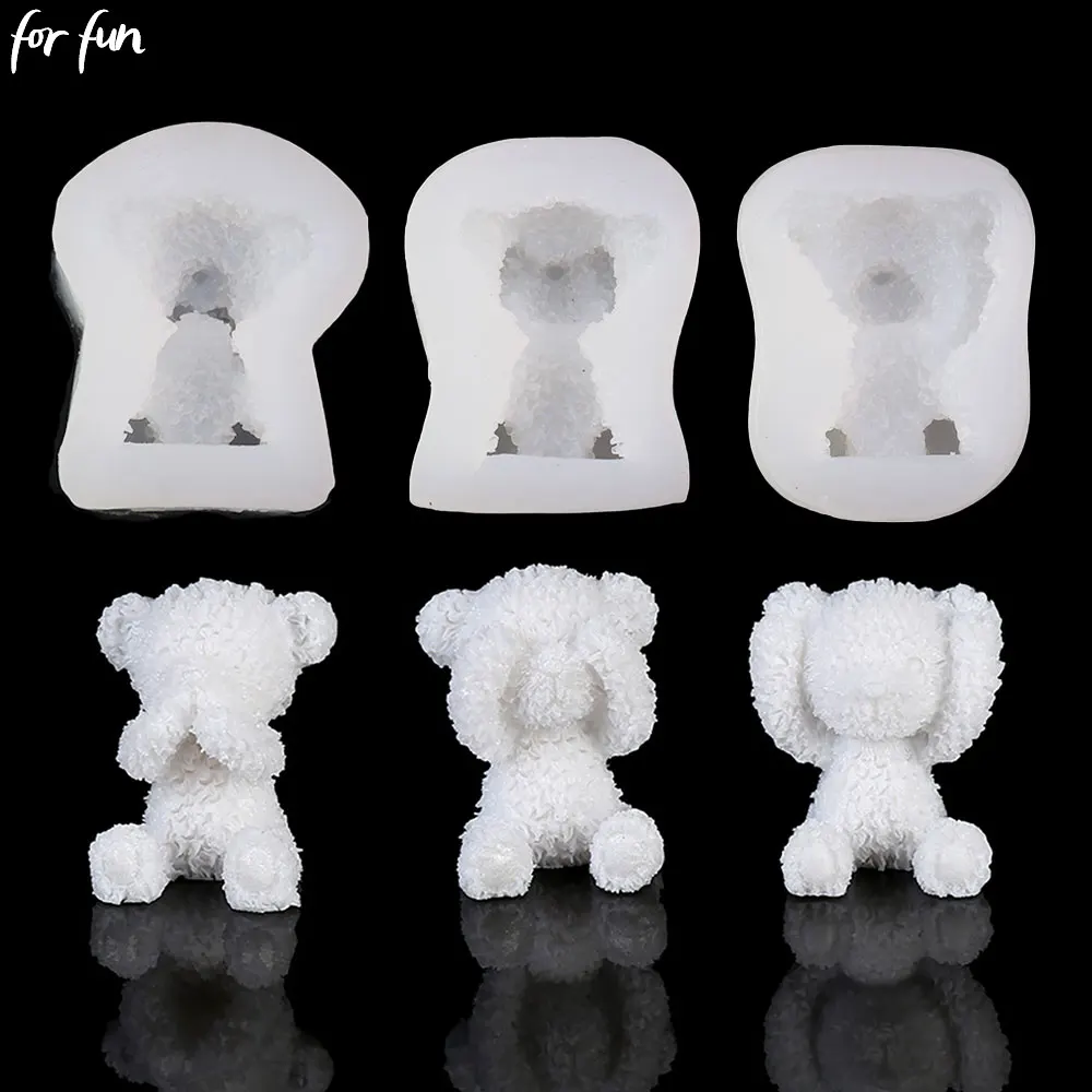 For fun DIY 3D Bear Silicone Mold Cake Decorating Tools Cupcake Topper Fondant Baking Chocolate Candy Clay Plaster Molds