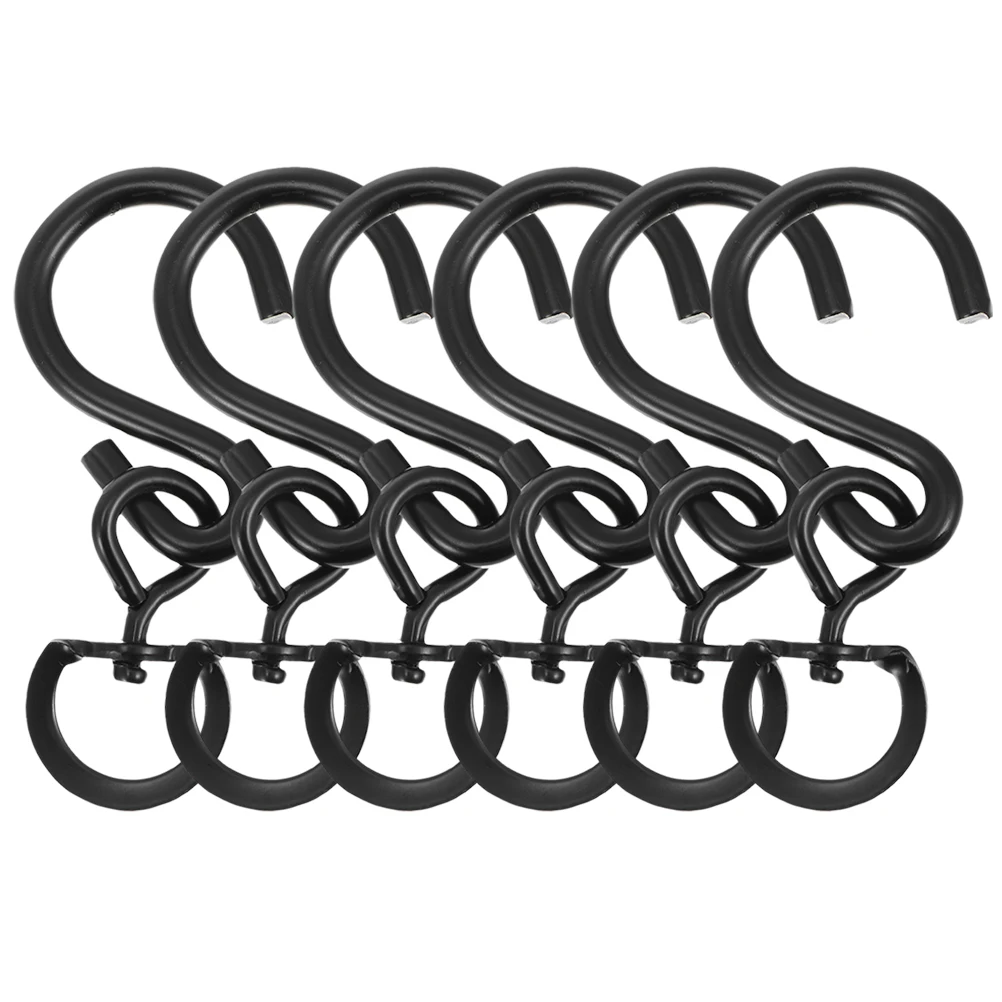 

6pcs Rotatable Flowerpot Hooks Heavy Duty Material Practical Hanging Basket Planter Swivel Hooks Easy Installation Outdoor Use