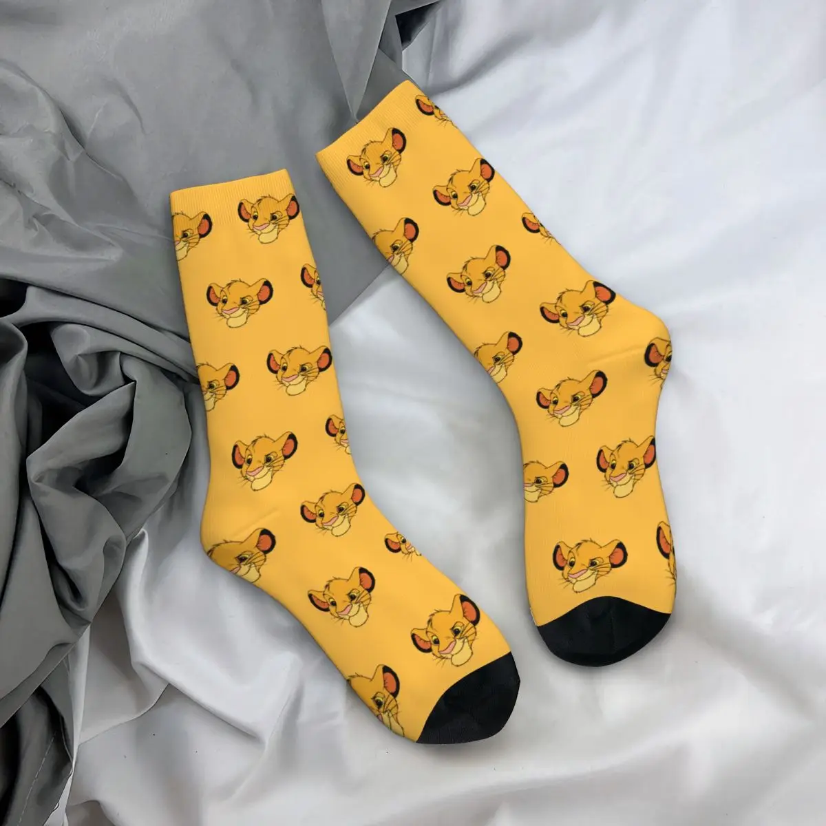 Winter Warm Funny Men\'s Women\'s The Lion King Baby Simba Socks New Breathable Basketball Socks