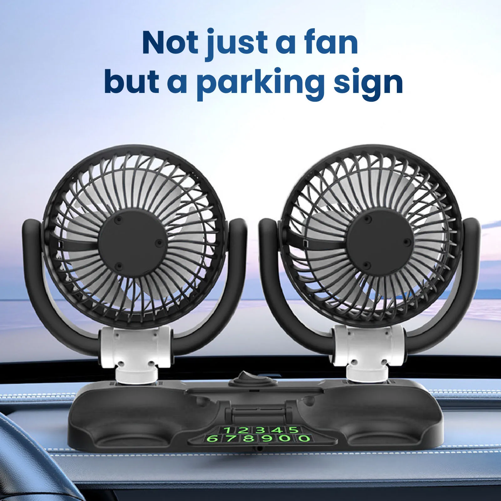 

Foldable Dual Head Fan Silent Cooling 2 Speeds 360 Degree Rotation DC5V USB Vehicle Fan for Car Dashboard Dual Head Car Fan
