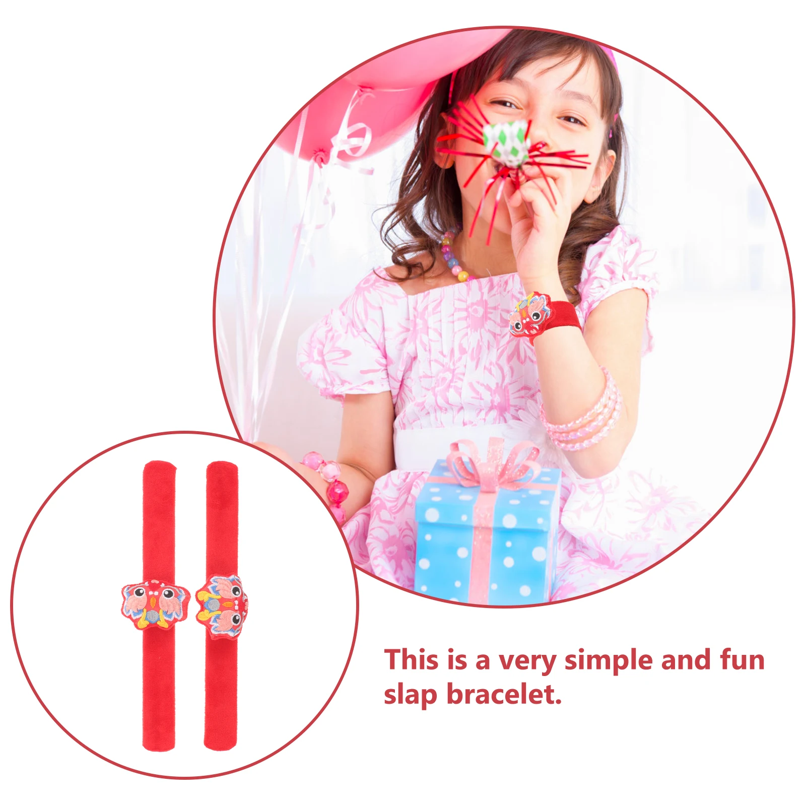 

2Pcs Chinese Dragon Theme Snap Wristband Festive Party Favor for Year of Decorative Bracelet