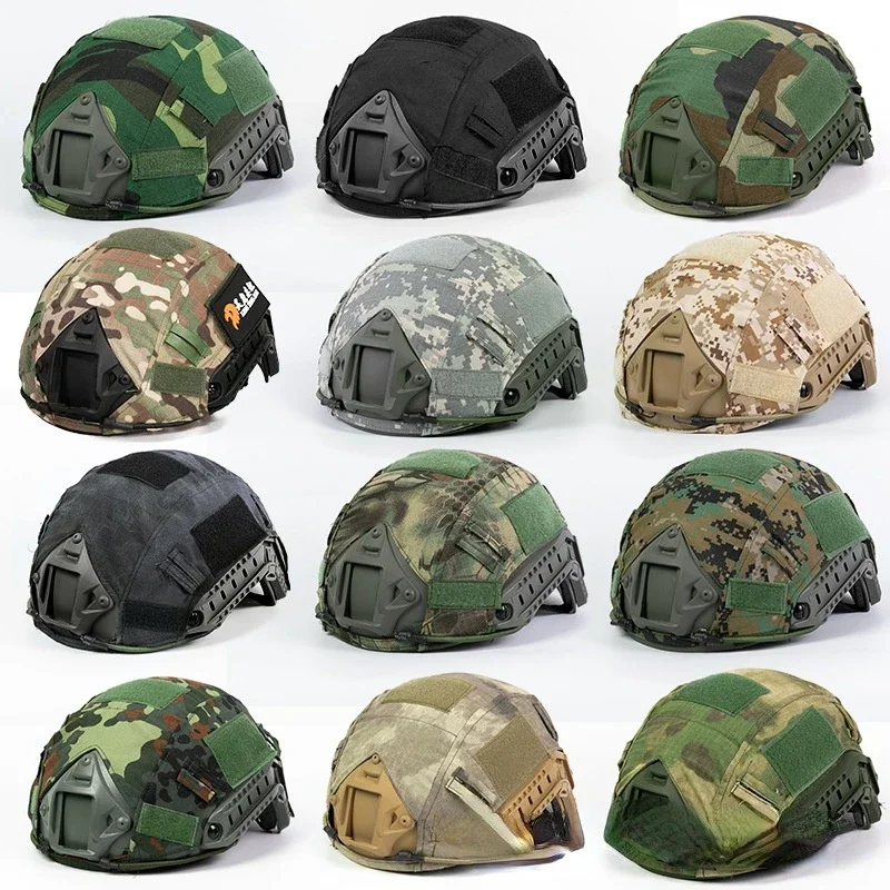 Tactical Helmet Cover Head Circumference 52-60cm Helmet Airsoft Paintball Wargame Gear CS FAST Helmet Cover 10 Colors