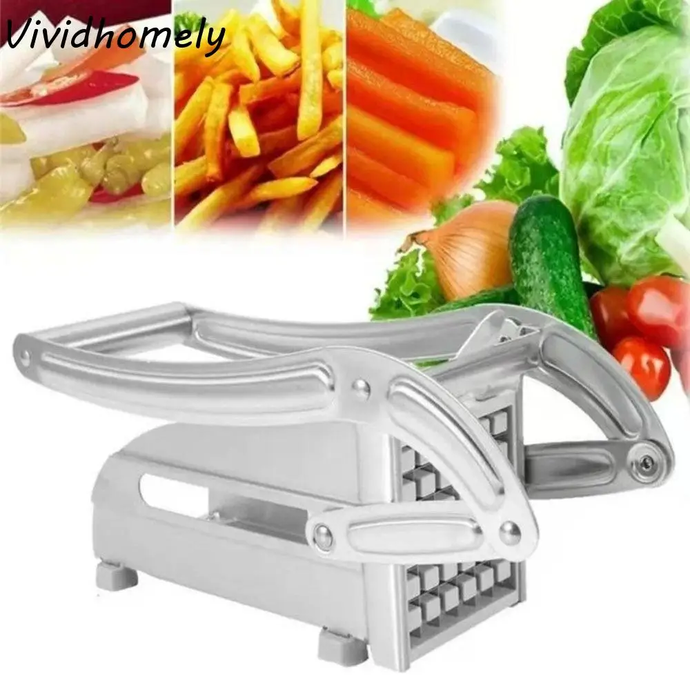 

Ручной картофельный резак из нержавеющей стали, 36/64 отверстия, нержавеющая машина для резки картофеля фри, серебряный измельчитель овощей, резка фруктов