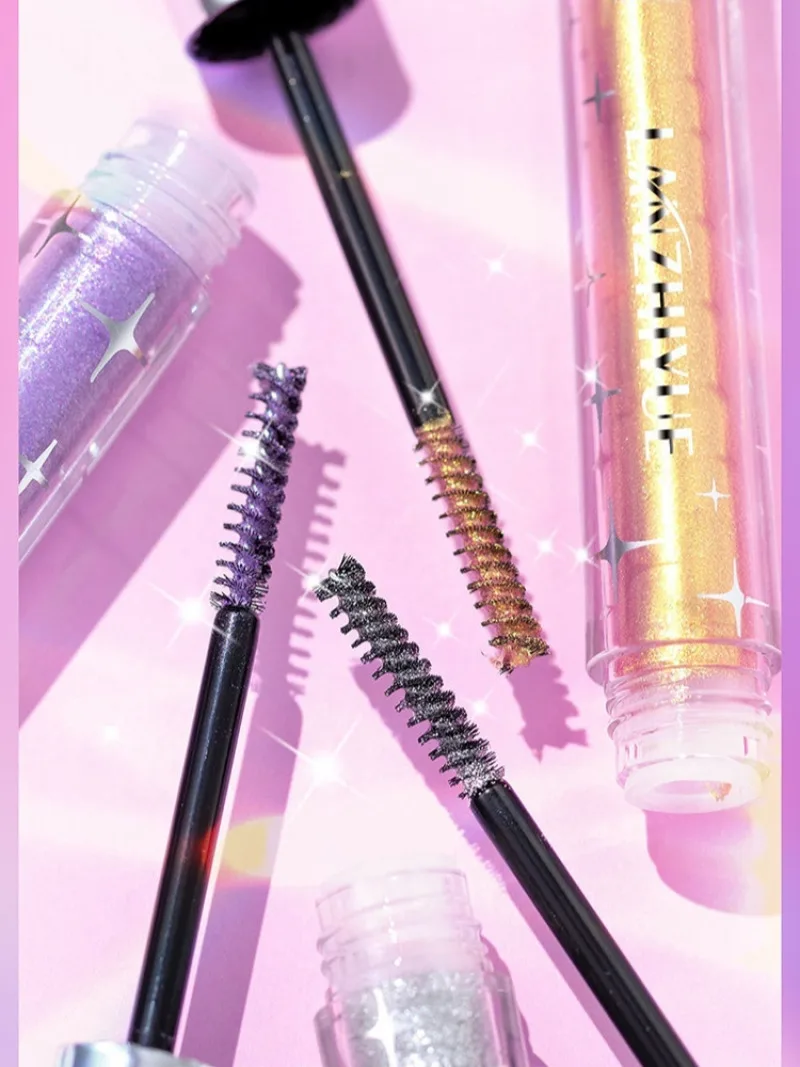 Heallor-Mascara à paillettes de diamant, maquillage des yeux de fête de vacances, séchage rapide, longue durée, étanche, optique de curling, cils brillants, C