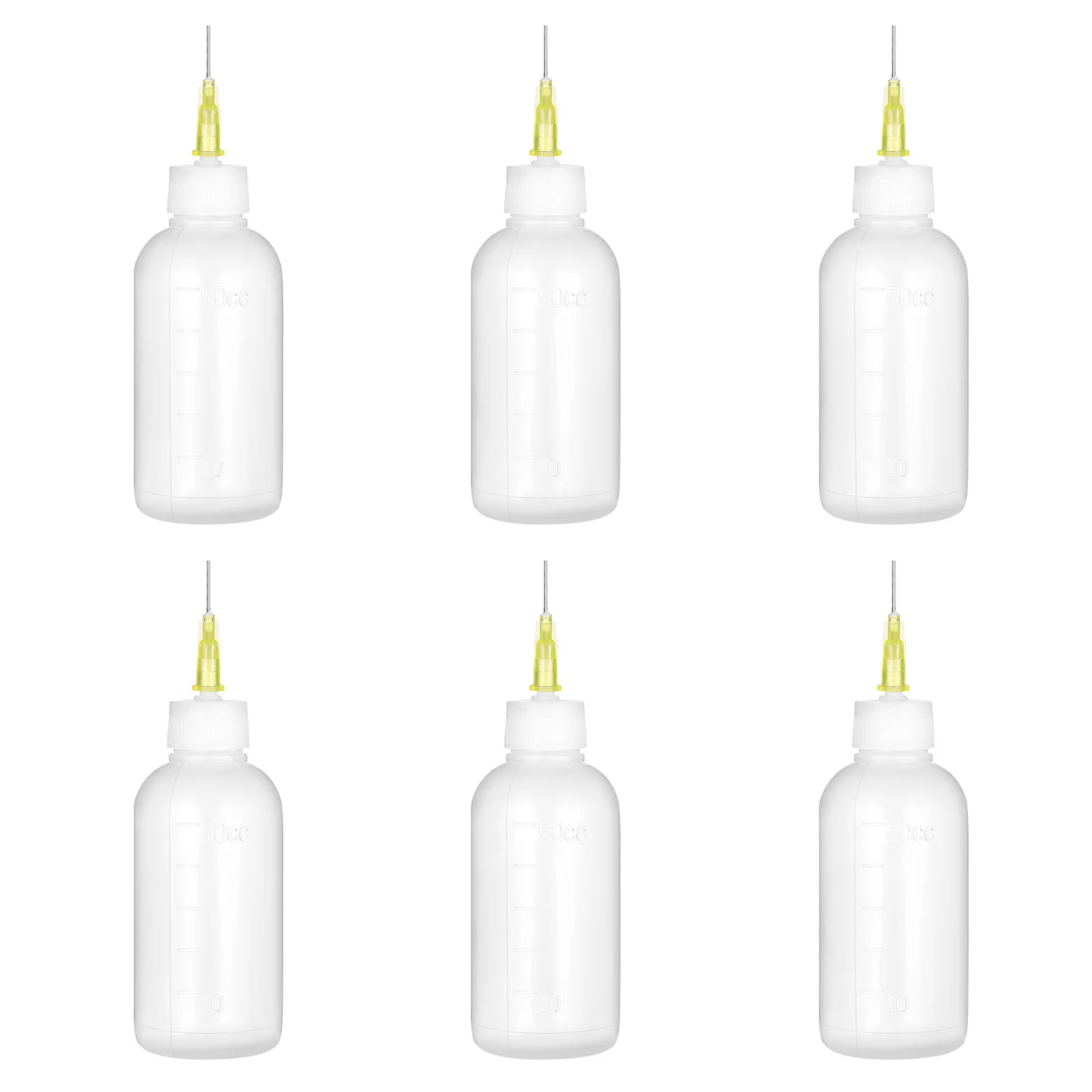 6 قطعة زجاجة توزيع نقطة الدقة البلاستيك ضغط مع طرف إبرة معدنية لتطبيق الغراء النفط السائل الحرفية إصلاح العمل