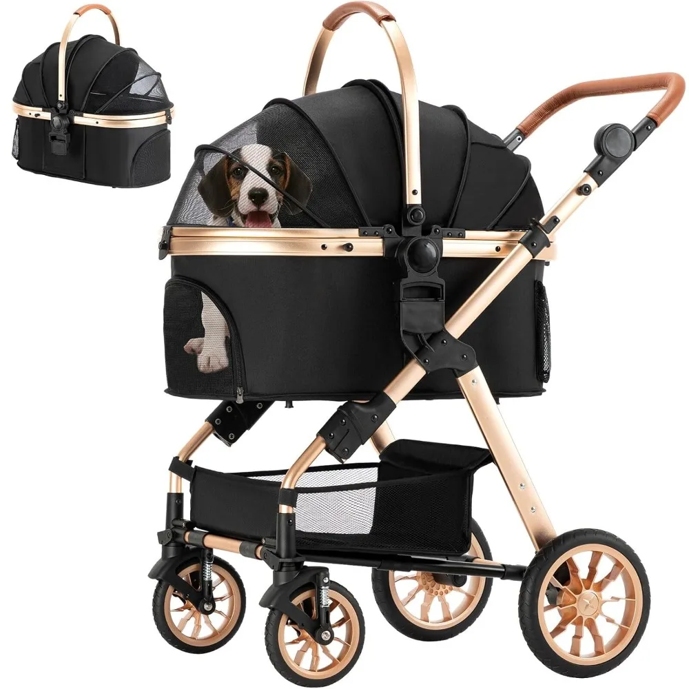 

Dog Stroller for Medium Small Dog with Storage Basket Foldable Lightweight Dog Carrier Trolley.Basket can be Used Alone.