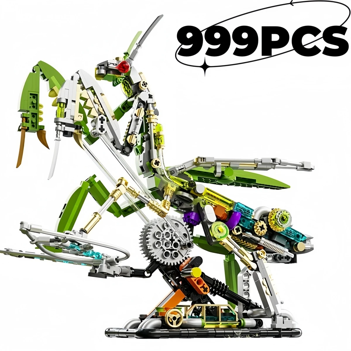 

New Movable glowingTechnical Mechanical Mantis Insect Life Set With Building Blocks Bricks Animal World Model Toys for Kid Gifts