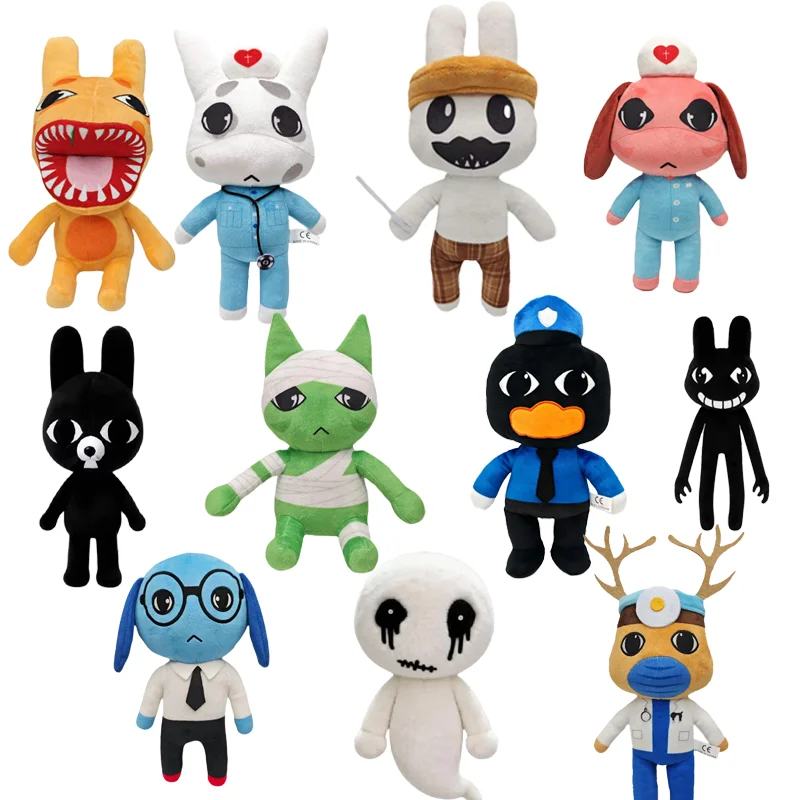 ^Horror Animal Hospital Plush Toy Blue Dog Soft Stuffed Cartoon Doll Collectible For Adult Fans Home Decoration Cuddly Gift#