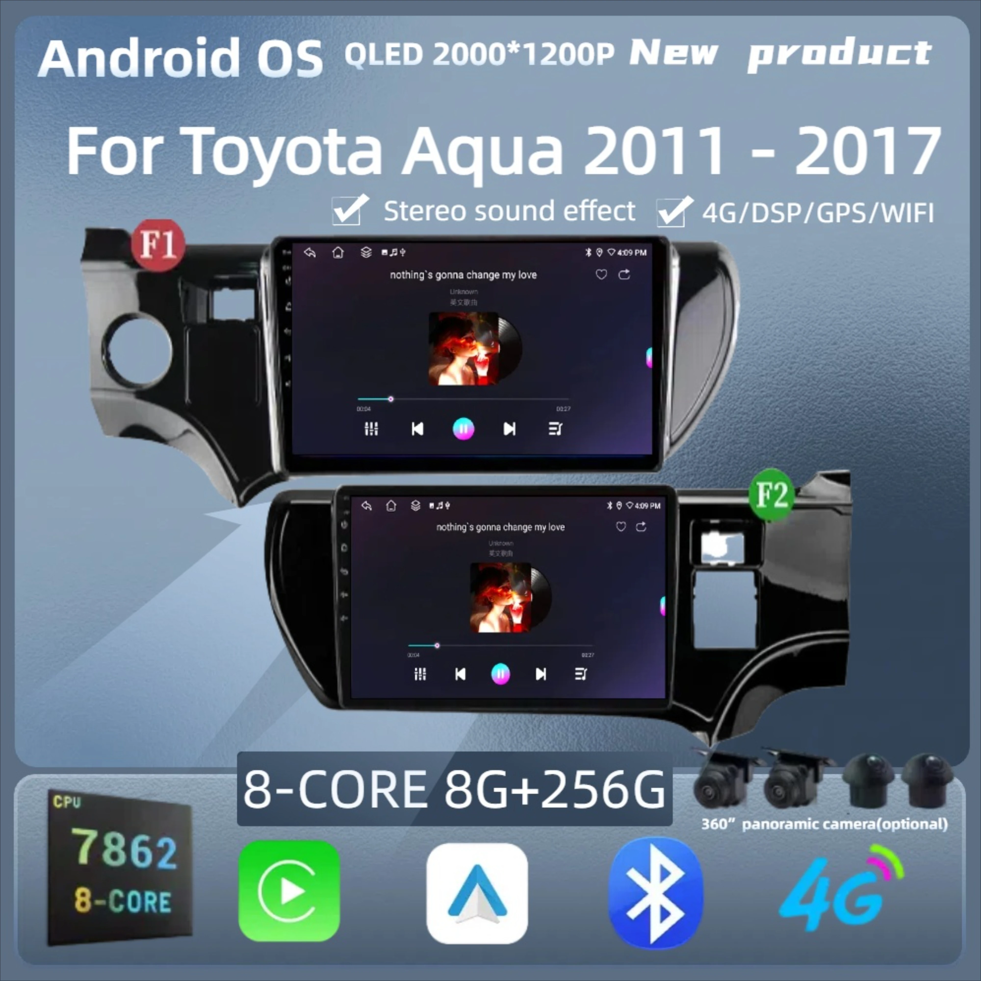 

For Toyota Aqua 2011 - 2017 Car Radio Android 14 Navigation Multimedia 7862S 8G 256G 2K QLED Screen