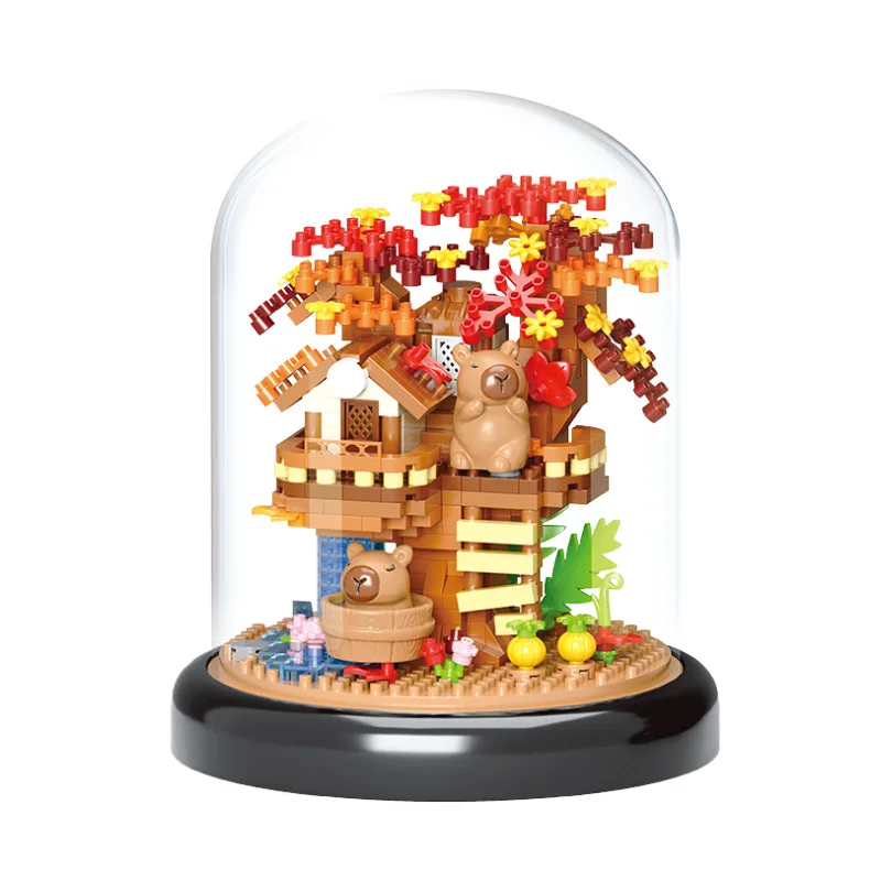 Capybara Garden Tree House Street View Building Blocks DIY Assembly ของเล่นสาวของขวัญสร้างสรรค์การศึกษา Play ชุด