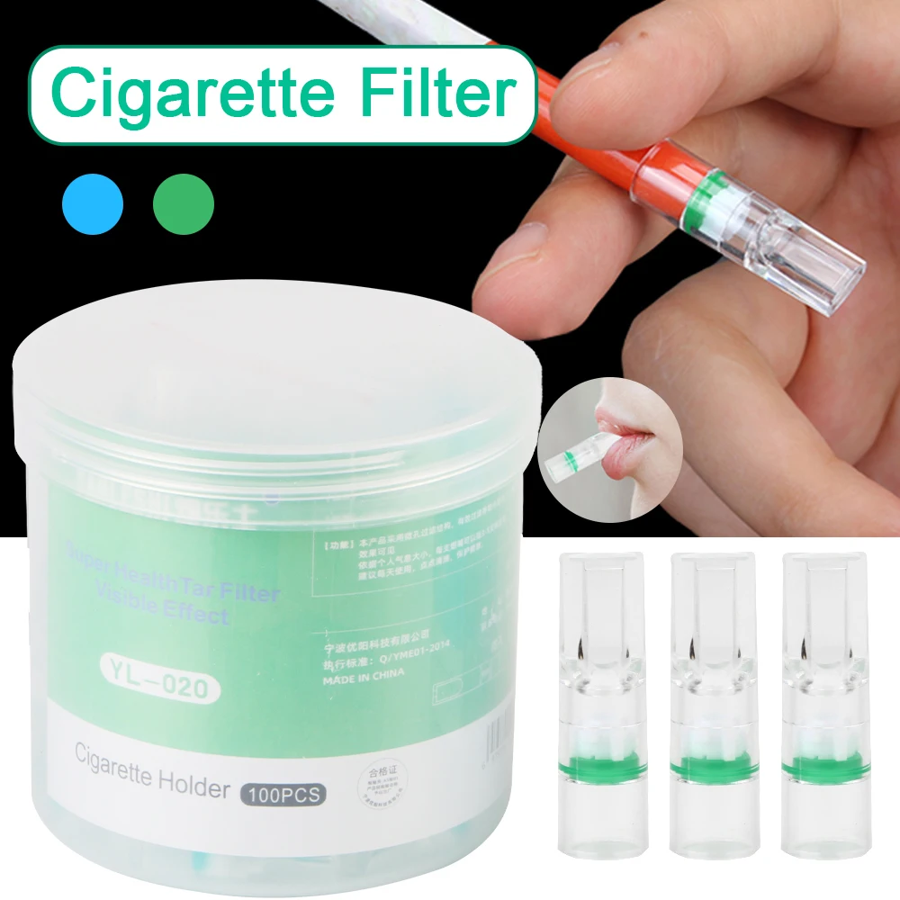 Tobacco Cigarette Filter 100pcs Disposable Smoking Reduce Tar Filtration Cigarette Cleaning Holder Converter Health Care