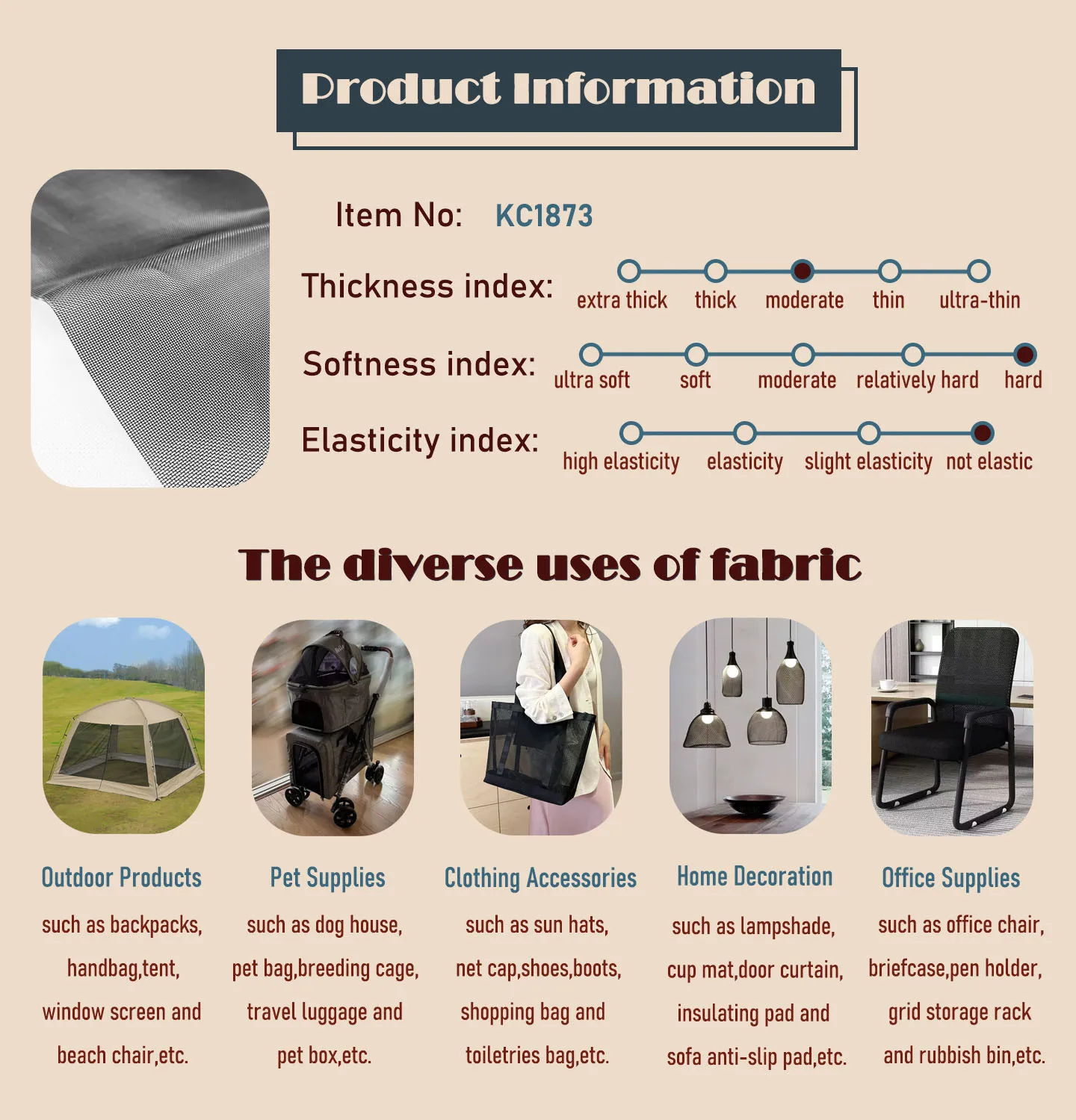 Solid Hard Net Fabric for Office Chair,Small Grid Mesh Cloth,Window Screening,Outdoor Product,DIY Sewing Cloth,High Quality