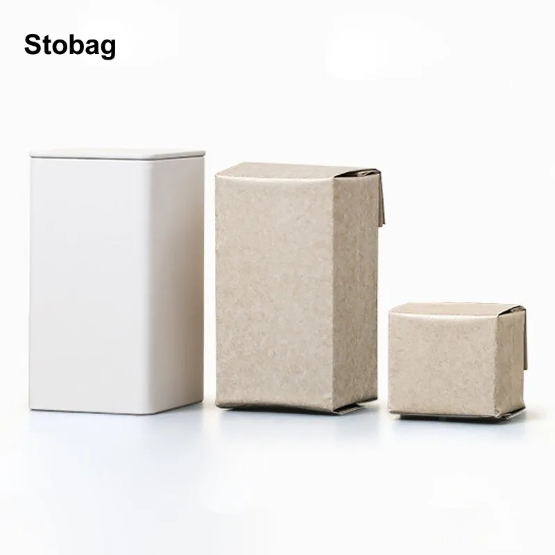 

StoBag 50pcs White Gold Cotton Paper Packaging Bag Kraft Sealing for Tea Coffee Beans Powder Storage Pouches Portable Wholesale