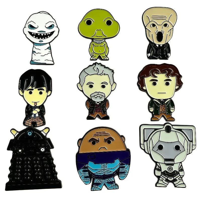 

Doctor Who Q-version Cartoon Metal Brooch Anime Peripheral Creative Badge for Both Men and Women Decorative Accessories