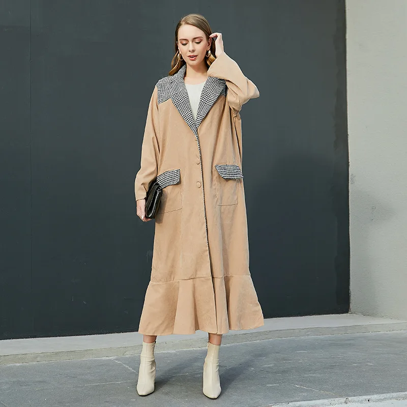 

Woman Long Trench Coat Fashion Korean Streetwear Luxusy Loose Jacket Casual Elegant 2023 Slim Thin Spring Women Windbreaker Coat