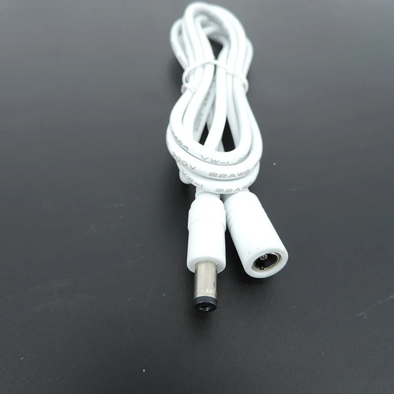 DC Power Supply Cable Extension Cord Adapter Female to Male Connector Plug 12V 5.5mm X 2.1mm Cords for Strip Light CCTV Camera Q