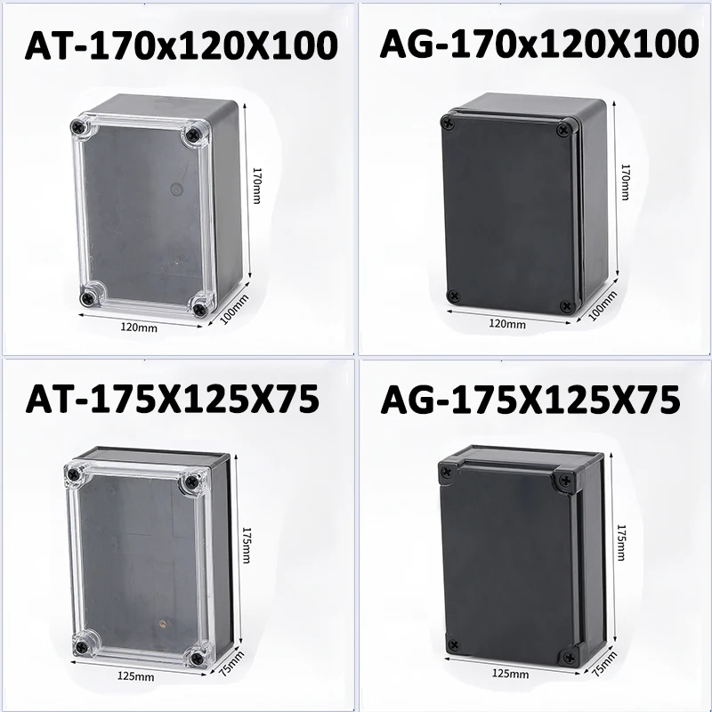 ABS Black Waterproof Junction Box Housing Electronic Safe Case Plastic Box Transparent Clear Cover Organizer IP67 Enclosure