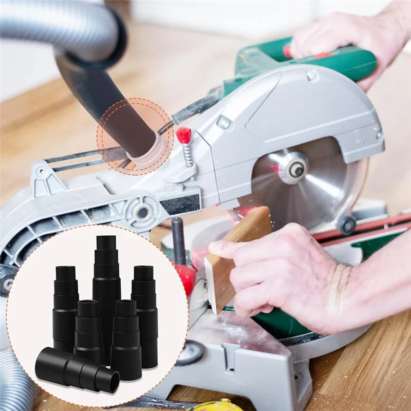 ABUD-6 قطعة محولات المكنسة الكهربائية 4 طبقات خرطوم أسود المخفض خرطوم محول مكنسة كهربائية 25 مللي متر إلى 42 مللي متر