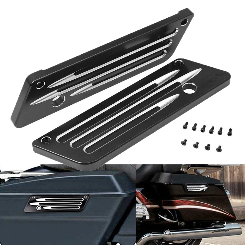 

Motorcycle Hard Saddlebag Latch Cover Face For Harley Touring Street Glide Road King Electra Glide 1993-2013