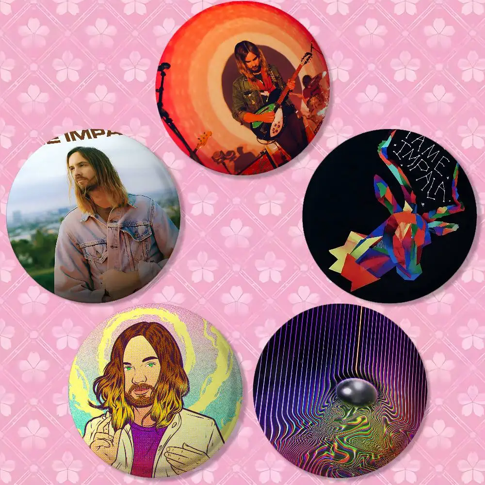 Band T-Tames I-Impalas Brooches Stylish Ornament Pins Exquisite Round Badge Bag Accessories Jewelry Gifts