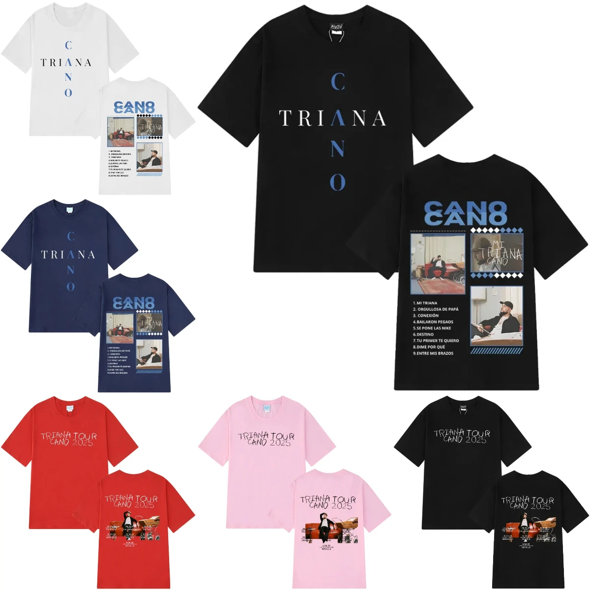 

25ss Hip Hop Rapper Cano Triana Merch Gothic Punk T Shirt Women Fashion Oversized Y2k T-shirt High Quality Unisex Cotton T Shirt