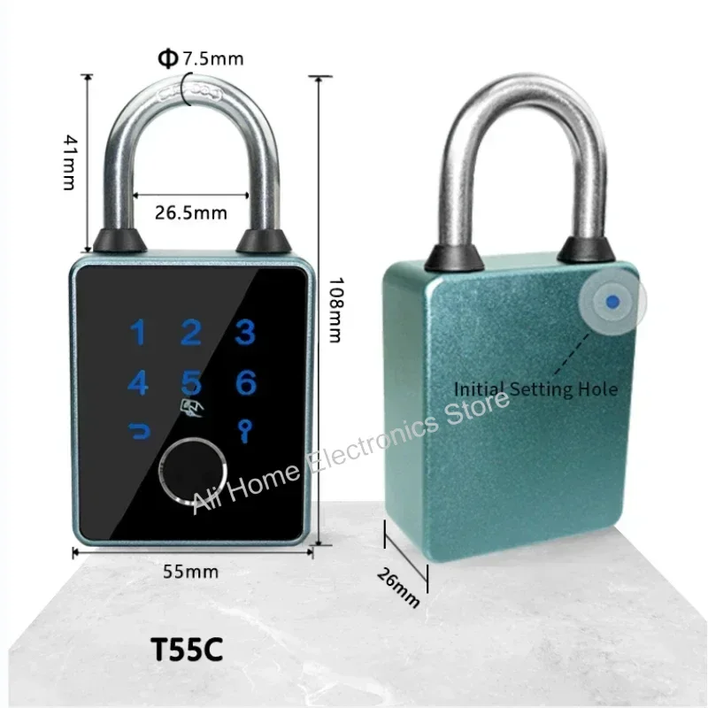 Tuya Smart Padlock Biometric Fingerprint Password  Door Lock APP Card NFC Key Unlock IP65 Waterproof Anti Theft Electronic Lock