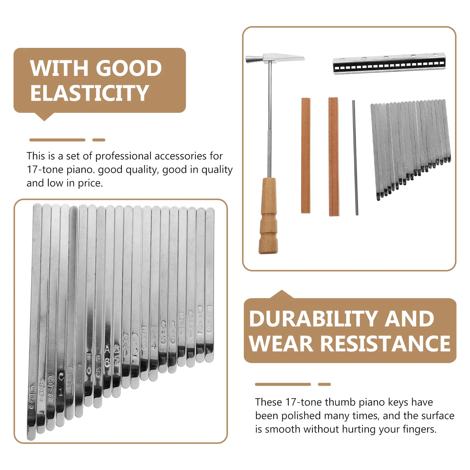 

Thumb Piano Set Kalimba Parts Music Instrument Supplies Mini Replacements Steel Tools Professional Screws Repair Child