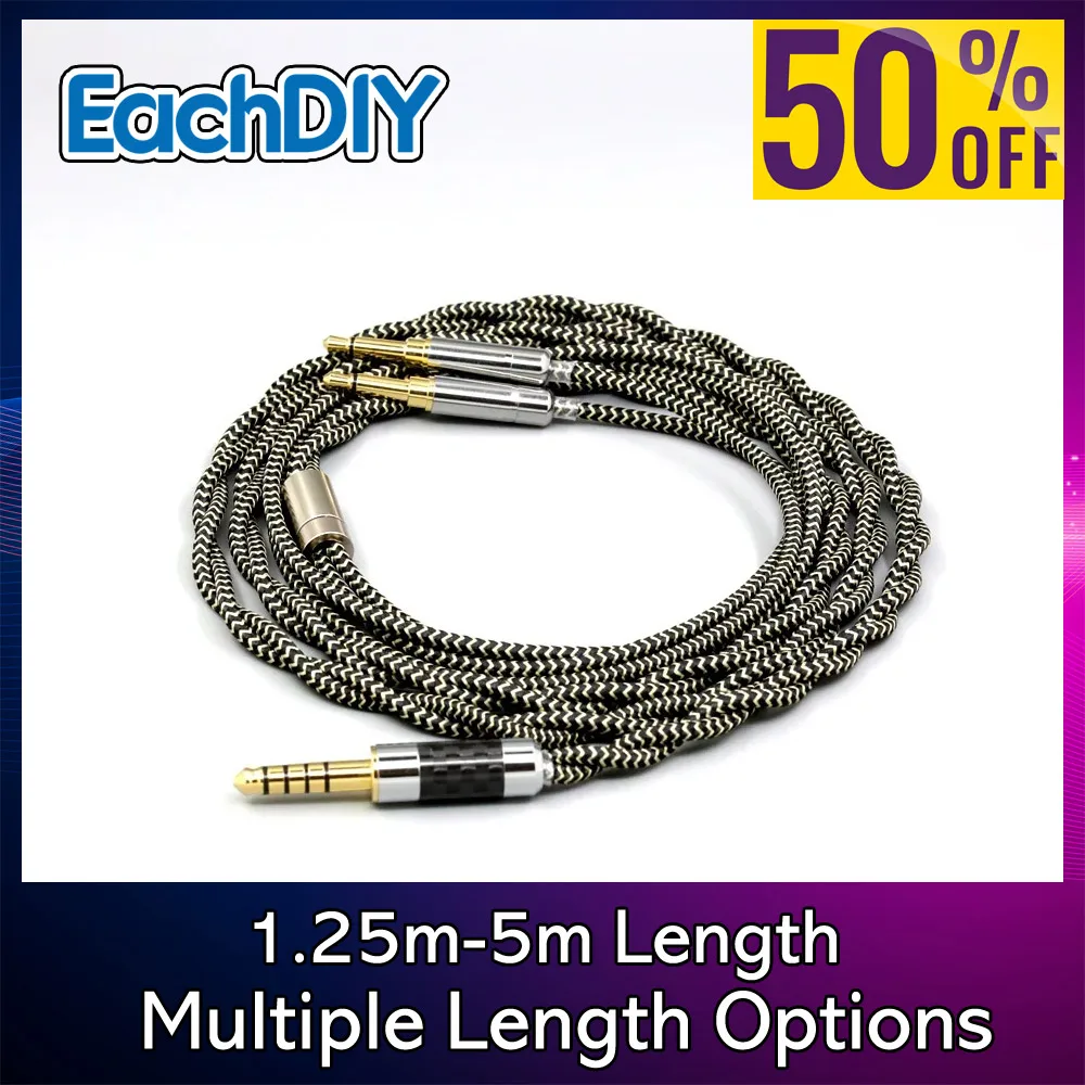2 Core Raided Shield 2.8mm BSleeve Litz OFC Earphone Cable For Hifiman Sundara Ananda HE1000se V2 HE6se HE400i HE400se 8063