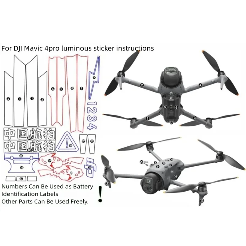 For DJI MAVIC 4 PRO Drone Luminous Sticker Decoration Decals Protective Film For DJI Mavic4pro Night Flight Cool Skin Accessory