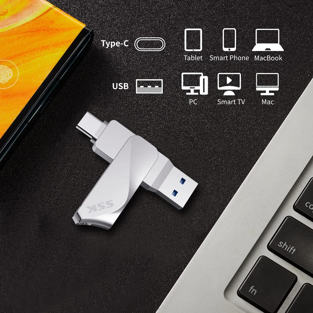 SSK USB Flash Drive USB 3.2&Usb-C External hard drive pen drive U Disk Flash memory Stick for Computer accessories free shipping