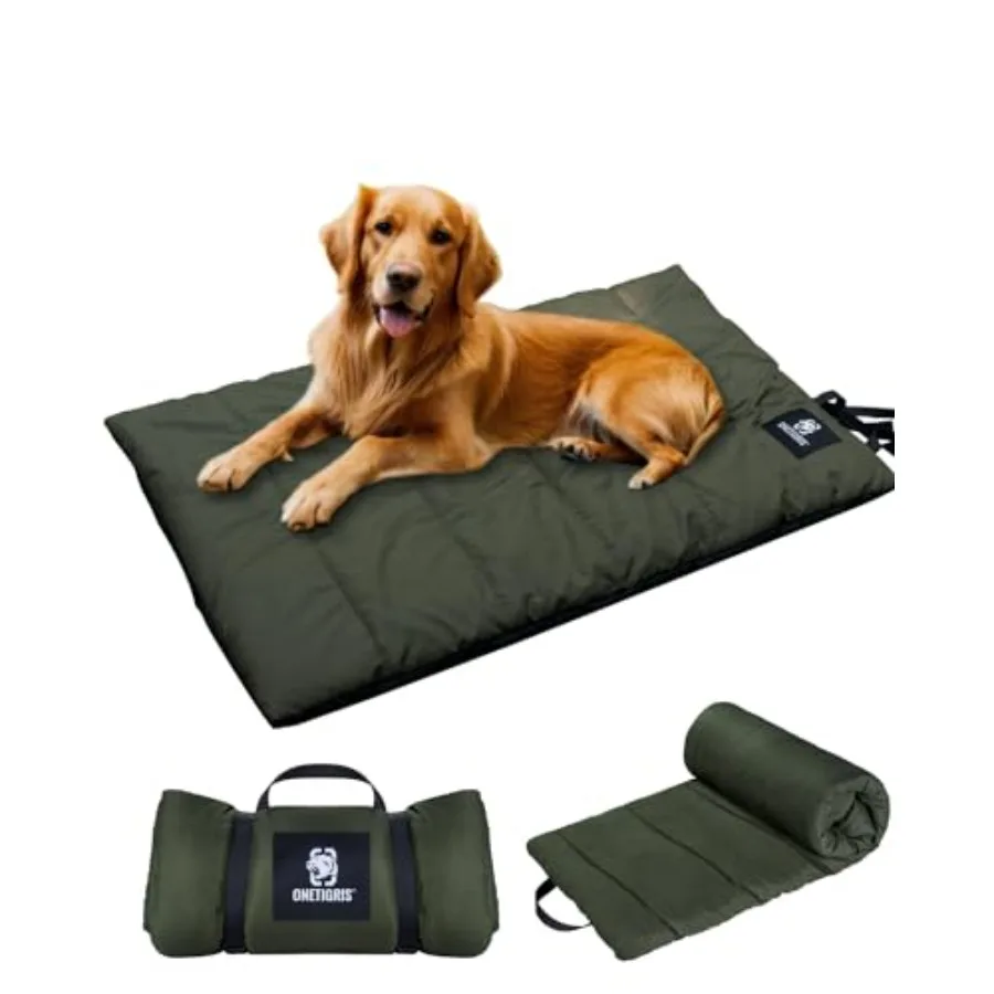 

Моющаяся лежанка для собак с противоскользящим матрасом, 3.6x2.2 фута, водонепроницаемая, для сна питомцев, для дома и улицы, зеленая