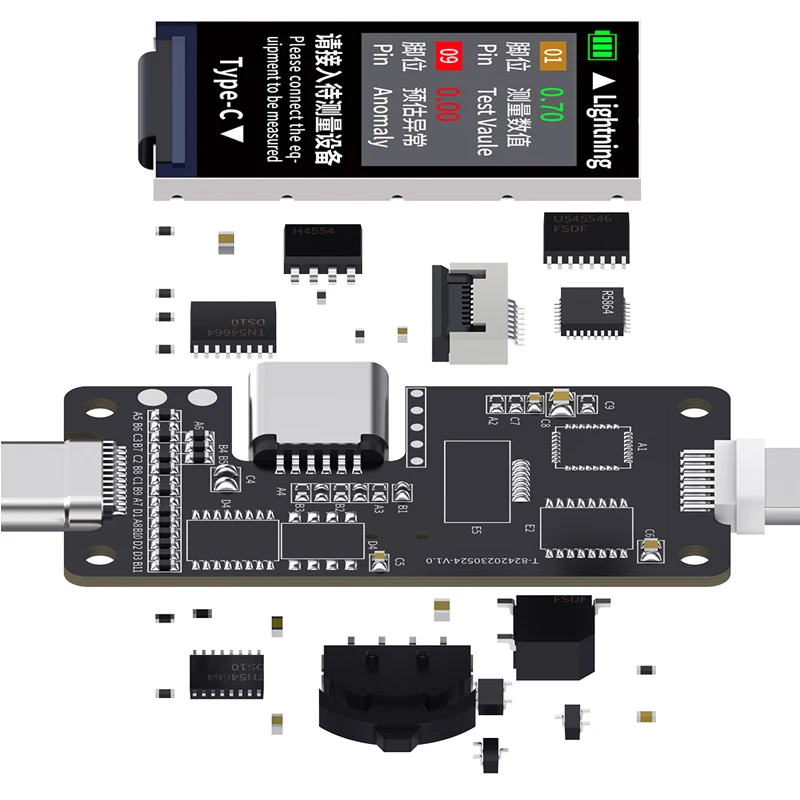 MECHANIC No Disassembly Required Mobile Phone Tail Insertion Detector Digital Display Current Power Check Independent Pin T-824