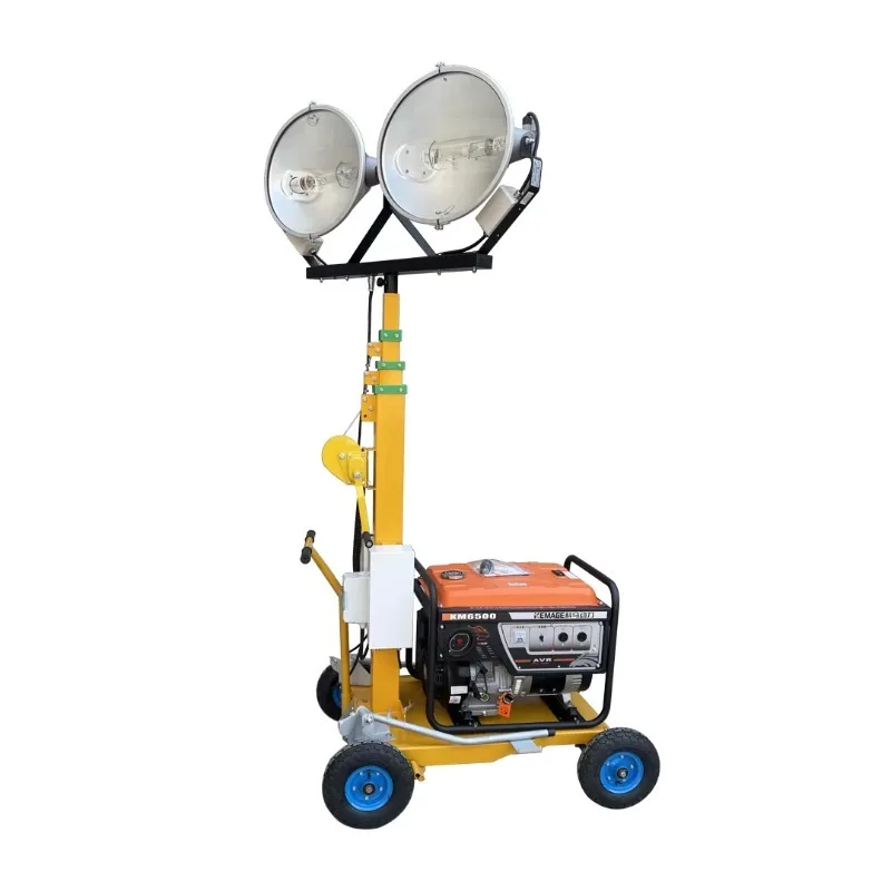 Customized Factory Portable Lighting Tower Telescopic Mast Handcart Lighthouse 2000W Floodlight