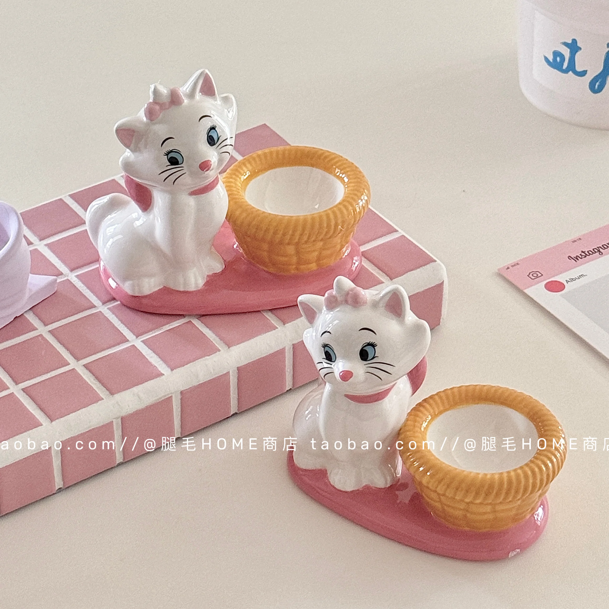 Kawaii Disney The Aristocats Marie Cat Action Figures Toys Lovely Cat Egg Tray Storage Cup Creative Birthday Gift For Kids Girls