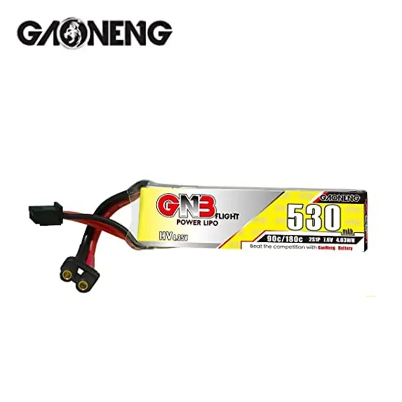 3PCS GAONENG GNB 530mAh 2S 7.6V 90C HV LiPo Battery with XT30 Plug for Model Aircraft FPV Drone Quadcopter Car Model Racing