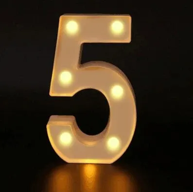 Nummerletterlamp Lichtgevend Alfabet Led-Verlichting Versiering Nachtlampje Voor Thuis Bruiloft Verjaardag Kerstfeest Decoratie