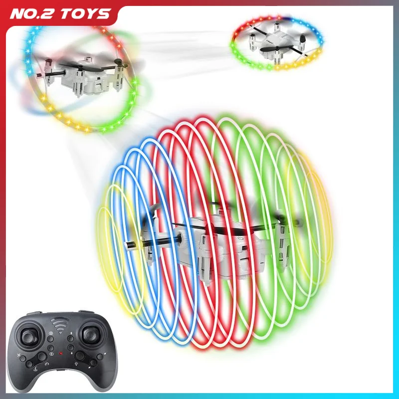 

2.4G RC Quadcopters Drone Children's Toys Colorful Lights Remote Controlled Mini Drones RC Stunt Aircraft Novelty Toy Kids Gifts