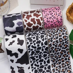 Nastro in gros-grain stampato a grana di leopardo cartone animato fai-da-te per forniture artigianali accessori per cucire 5 metri, resine planari 10 pezzi. 52638