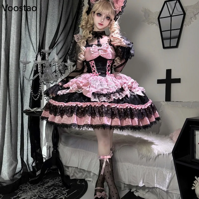 Victorian Gothic Lolita Jsk Dress Women Sweet Bow Lace Ruffle Flower Wedding Party Dress Japanese Vintage Elegant Princess Dress - AliExpress 200000532 Victorian Gothic Lolita Jsk Dress Women Sweet Bow Lace Ruffle Flower Wedding Party Dress Japanese Vintage Elegant Princess Dress - AliExpress 200000532